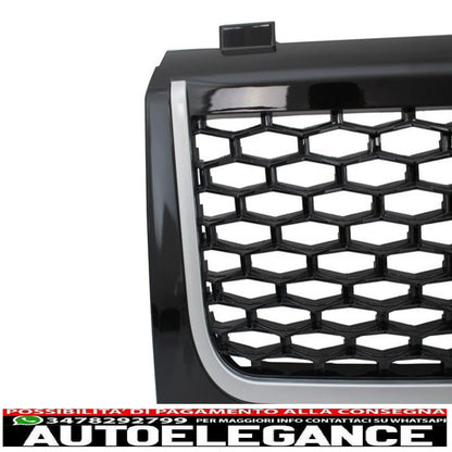 center grille suitable for land rover vogue iii l322 (2002-2005) piano black and silver autobiography supercharged edition