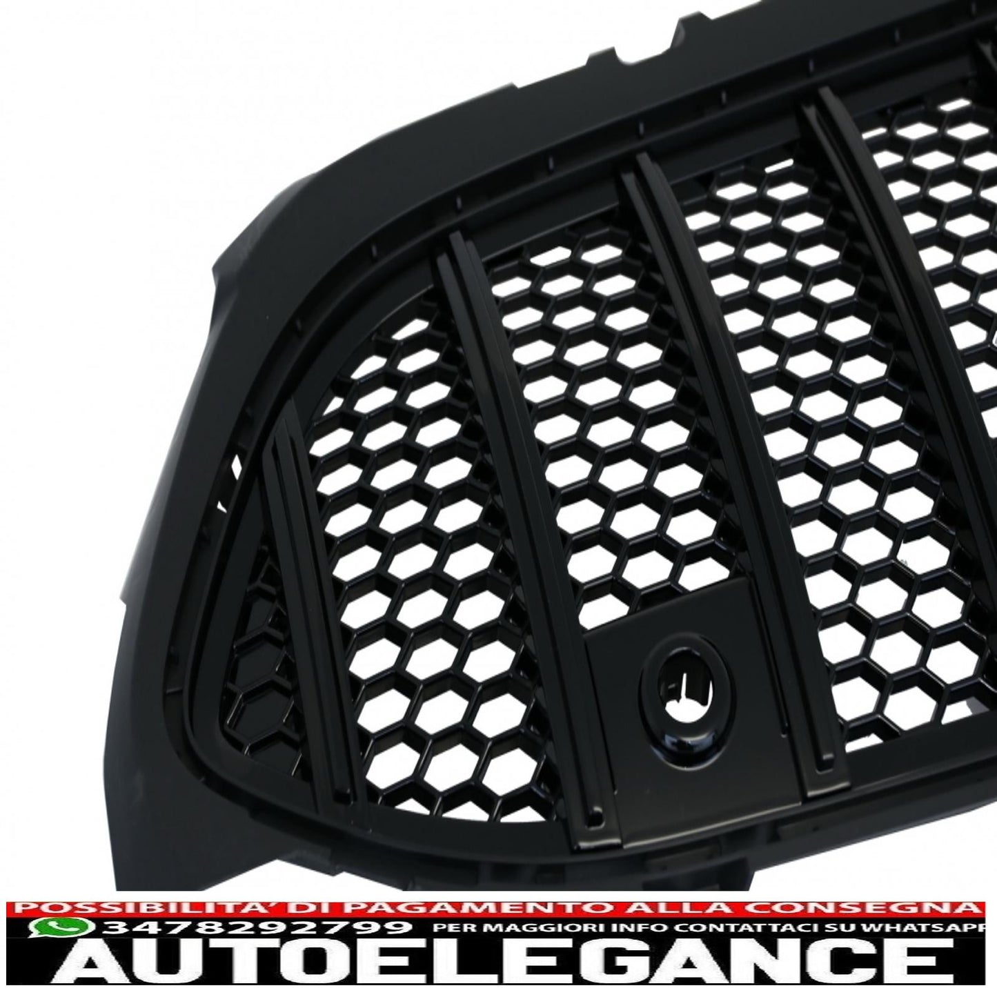 central grille suitable for mercedes a-class w177 hatchback v177 sedan (04.2018-) mesh gt-r design panamericana all black