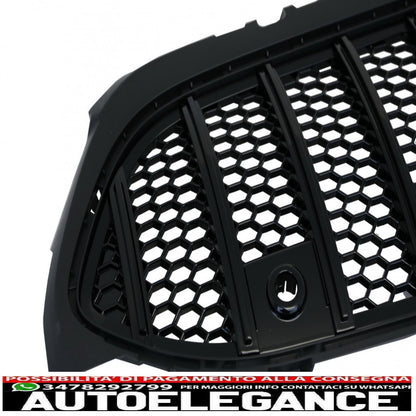 central grille suitable for mercedes a-class w177 hatchback v177 sedan (04.2018-) mesh gt-r design panamericana all black