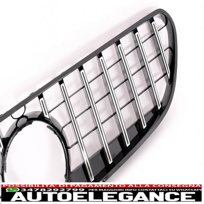 center grille suitable for mercedes s class coupe c217 (2014-2017) cabrio a217 (2015-2017) chrome stripes gt-r design panamericana