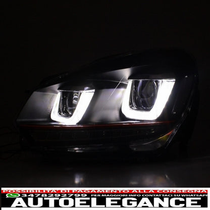 central grille suitable for vw golf 6 vi (2008-2012) with led drl u-design headlights and full led rear lights 