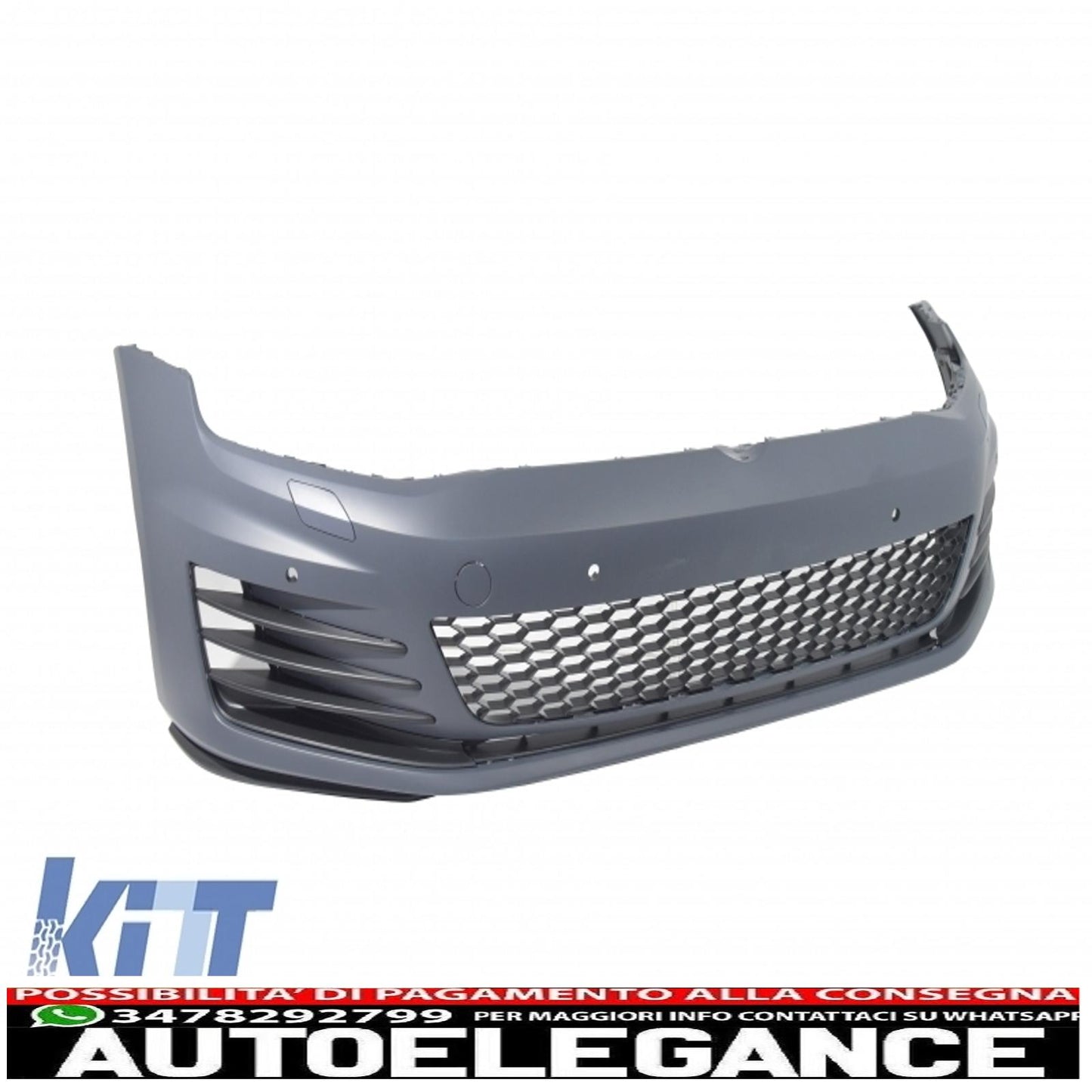 Front bumper suitable for vw golf vii golf 7 from 2013 onwards gti look with 3d red led headlights drl direction indicators 