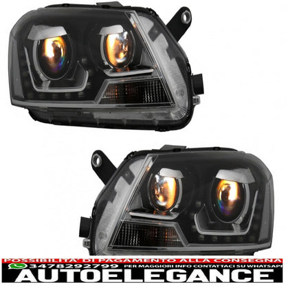 LED DRL headlights suitable for VW Passat 3C B7 (11/2010-10/2014) black