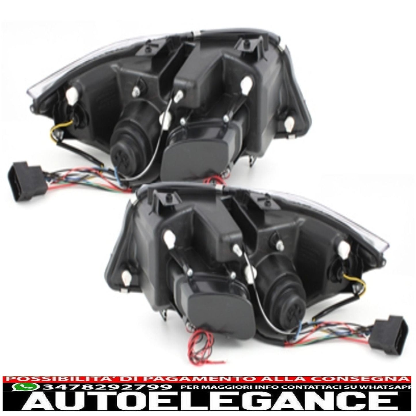 headlights suitable for bmw 3 series e90 sedan e91 touring (03.2005-08.2008) angel eye 2 black halo rims 
