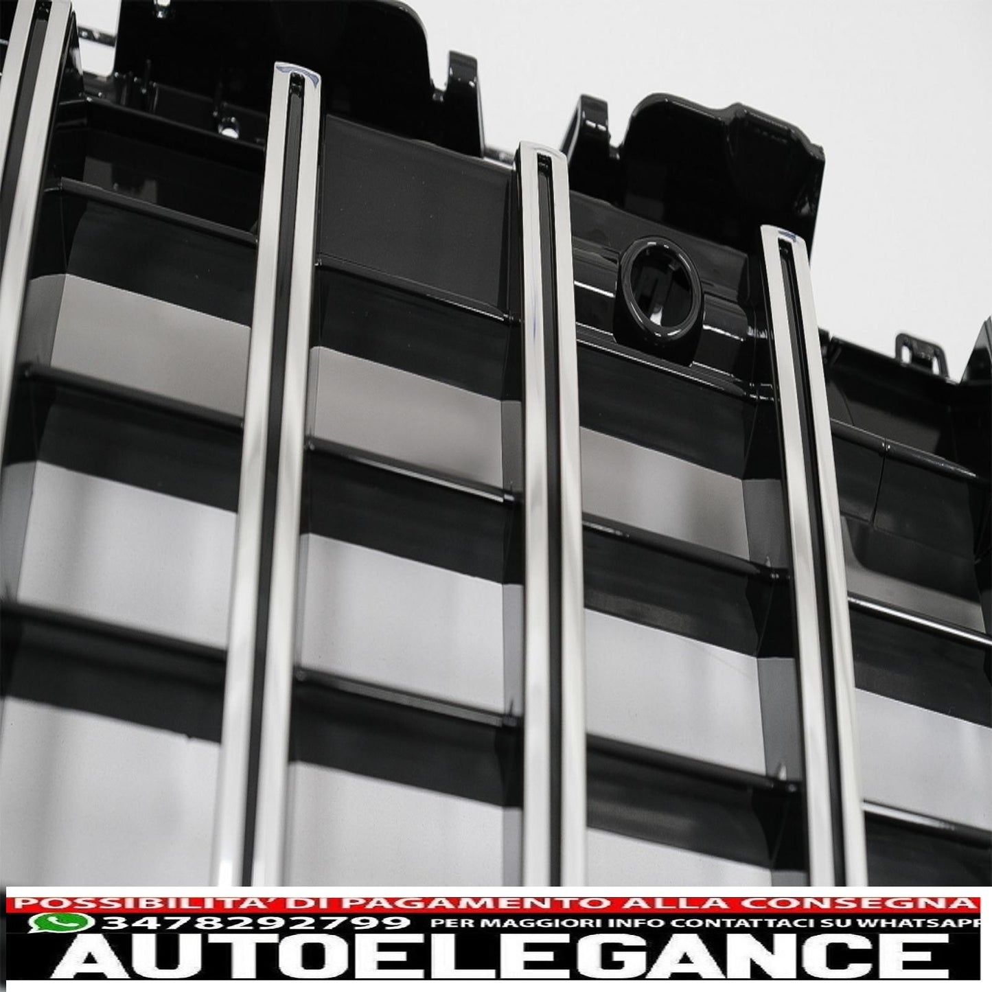 central grille suitable for mercedes cls class c257 (2018-up) panamericana gtr design black - chrome pdc / camera