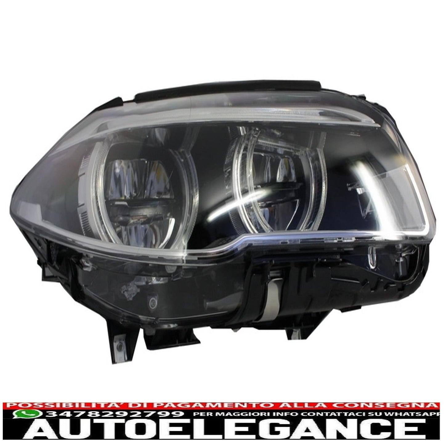 fari anteriori full led adatti per bmw serie 5 f10 f11 (2011-2013) angel eye