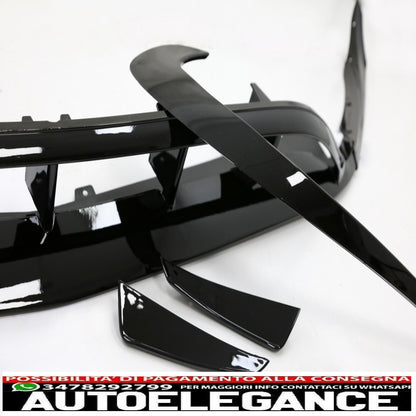 diffusore posteriore black edition con finali marmitta adatto per mercedes classe a w176 (2015-2018) e splitter paraurti anteriore alette aero a45 design restyling