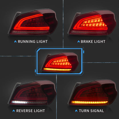 Fanali posteriori Full LED Subaru Wrx 2015-2019 ABS, PMMA, materiale VETRO