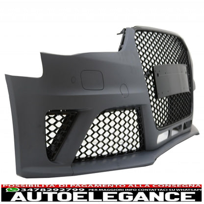 paraurti anteriore con diffusore a mantovana e terminali di scarico adatti per audi a4 b8 facelift (2012-2015) limousine avant rs4 design