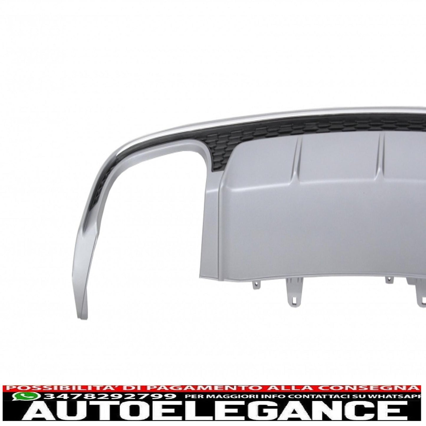 Diffusore mantovana per paraurti posteriore con terminali di scarico e griglia adatto per audi a6 4g facelift (2015-2018) limousine avant rs6 design