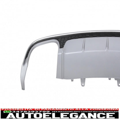 Diffusore mantovana per paraurti posteriore con terminali di scarico e griglia adatto per audi a6 4g facelift (2015-2018) limousine avant rs6 design