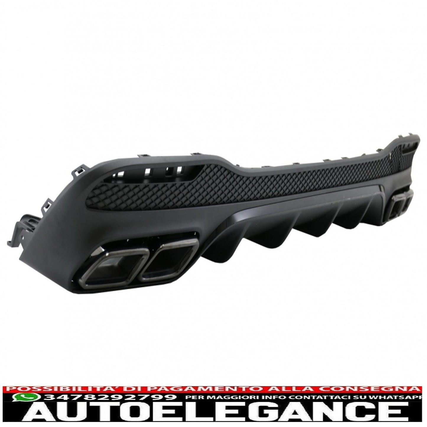 diffusore posteriore con terminali di scarico adatto per mercedes gle w166 suv sport line (2015-2018) pacchetto notturno