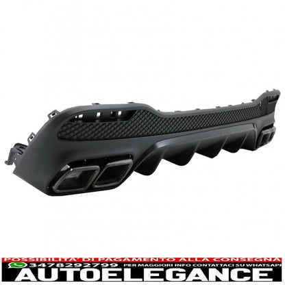 diffusore posteriore con terminali di scarico adatto per mercedes gle w166 suv sport line (2015-2018) pacchetto notturno