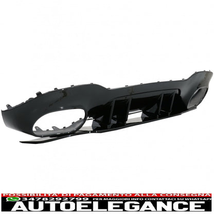 Rear bumper valance diffuser suitable for mercedes a class v177 sedan (2018-up) black exhaust