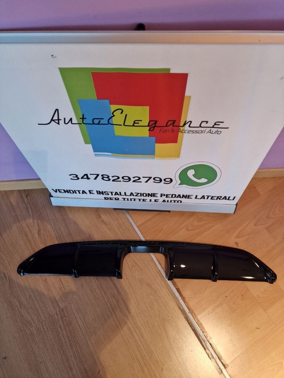 DIFFUSORE ADATTO PER SMART 451 2007-2014 LOOK NERO LUCIDO DESIGN SPORTIVO