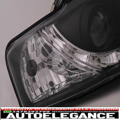 fari anteriori drl led adatti per audi a4 cabriolet b6 8h7 8he (2002-2006) neri