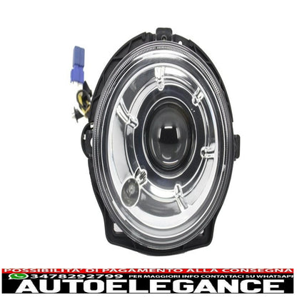 fari anteriori bi-xeno look con coperture led bianchi drl adatti per mercedes classe g w463 (1989-2012) design g65