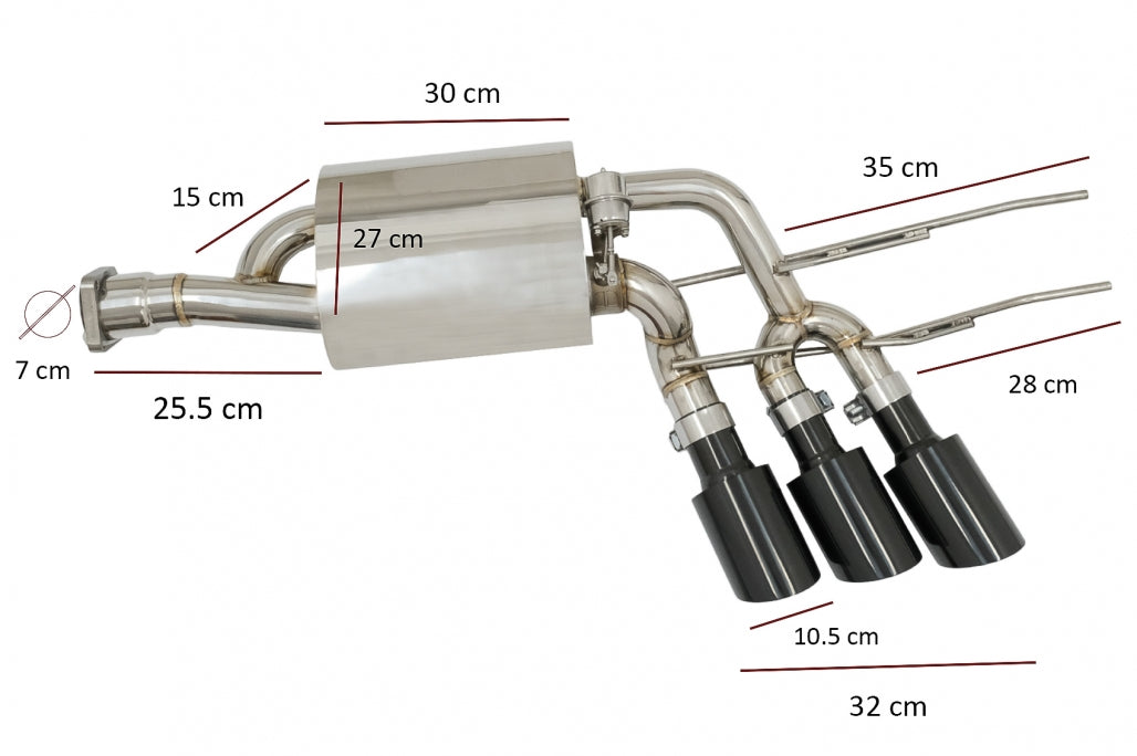 Exhaust System for Mercedes G W463 G55 G63 G65 Triple Silencer Valvetronic