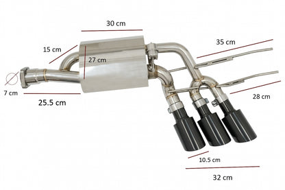 Exhaust System for Mercedes G W463 G55 G63 G65 Triple Silencer Valvetronic