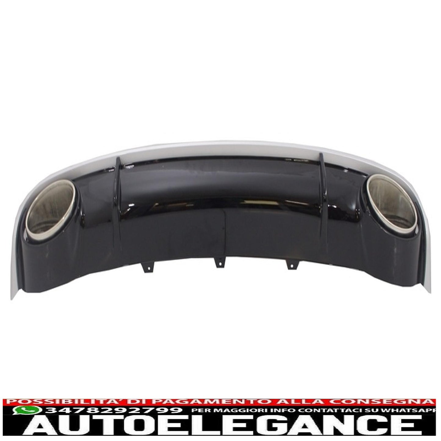 Rear bumper diffuser and tailpipes with LED taillights, dynamic black/smoke, suitable for audi a4 b8 avant pre facelift (2007-2011) RS4 design