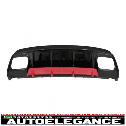 Rear bumper valance diffuser suitable for mercedes w176 a class (2012-2018) a45 facelift design red edition