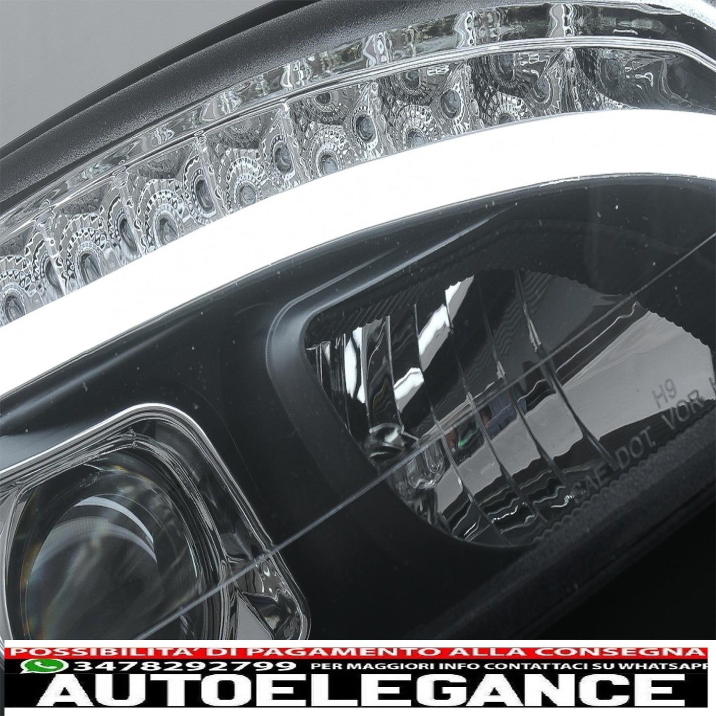 led headlights suitable for mercedes c class w204 s204 (2007-2010) black with dynamic sequential direction indicators 