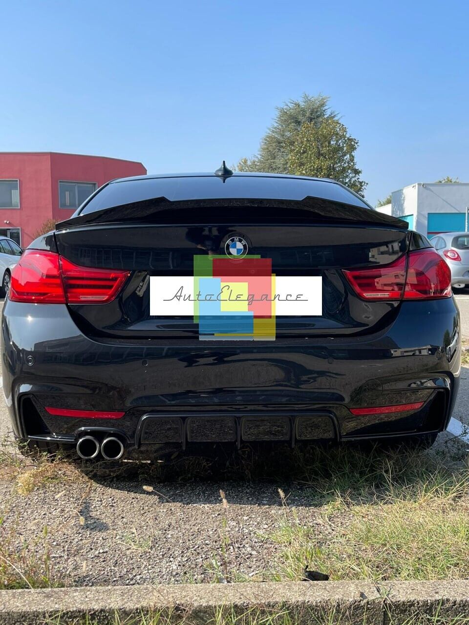 SPOILER POSTERIORE PARAURTI M4 DIFFUSORE NERO LUCIDO BMW 4 F32 F33 F36 ABS TOP 0