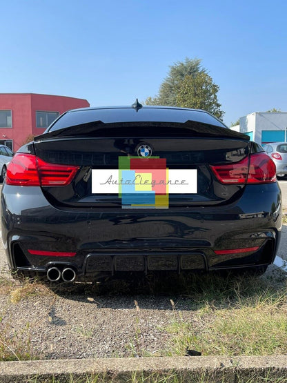 SPOILER POSTERIORE PARAURTI M4 DIFFUSORE NERO LUCIDO BMW 4 F32 F33 F36 ABS TOP 0