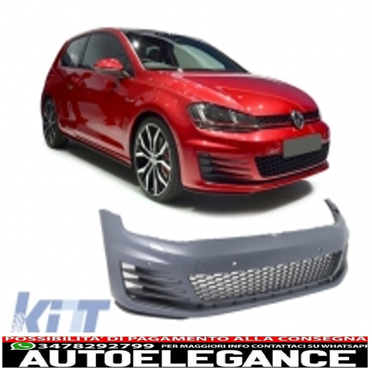 complete body kit suitable for vw golf 7 vii 2013-2016 gti look with front grille and led drl headlights 