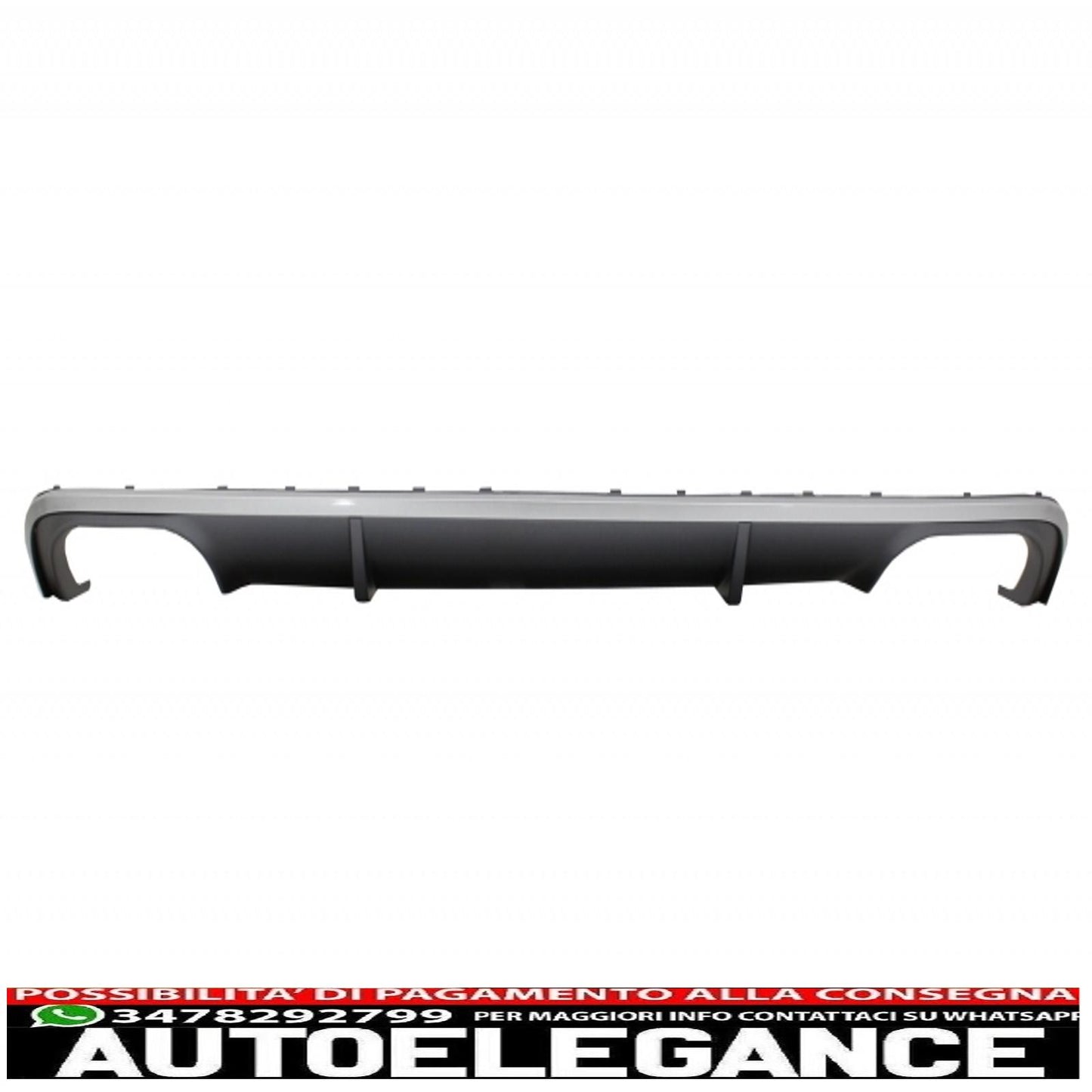 Diffusore mantovana per paraurti posteriore adatto per audi a4 b9 8w berlina/avant (2016-2018) con terminali di scarico e terminali di scarico design s4 per edizione standard grigio