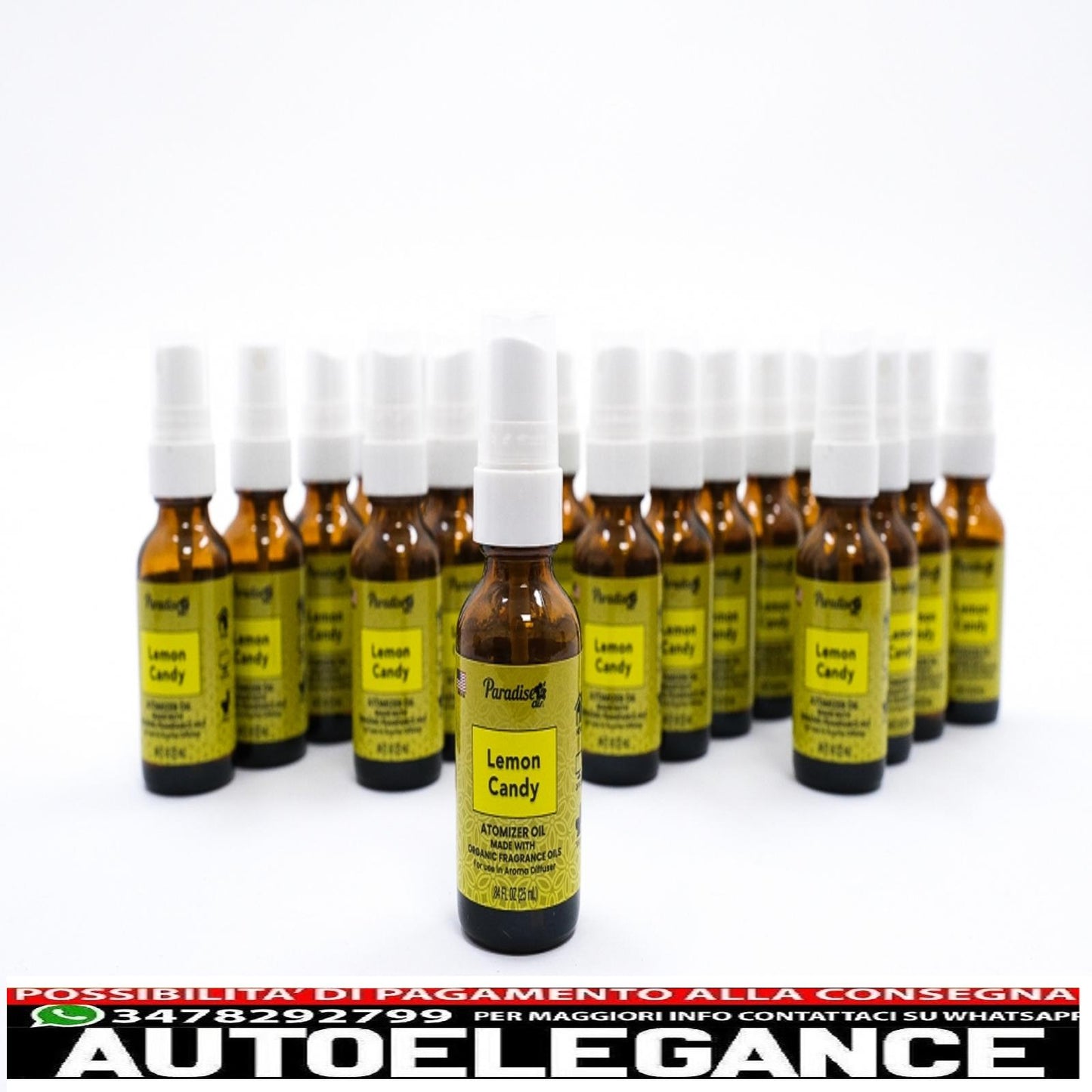 Paradise Air Fresh atomizzatore deodorante per ambienti con olio spray 25 ml caramelle al limone 25 unità diffusore di aromi