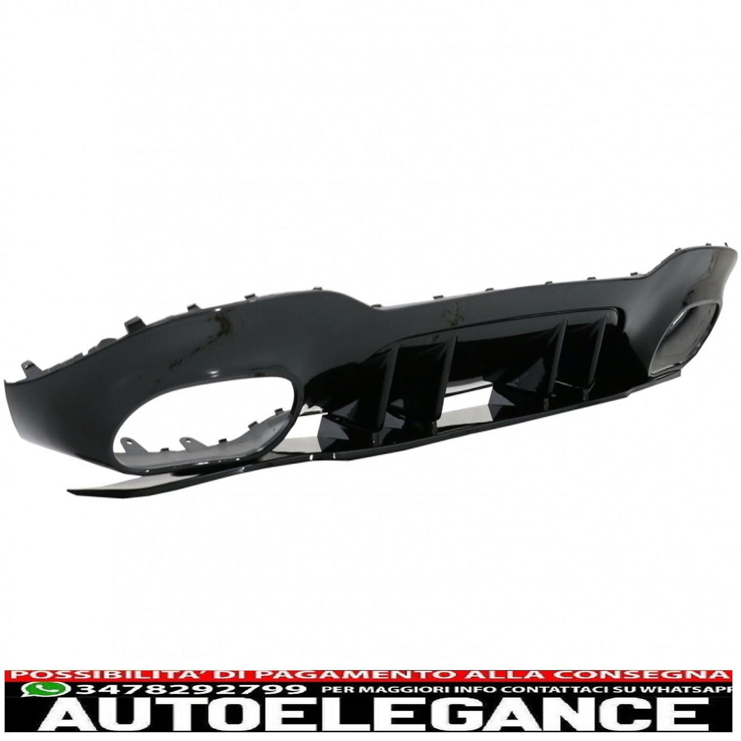 rear diffuser with front side air intakes and side fins suitable for mercedes a-class v177 sedan (2018-up) chrome exhaust