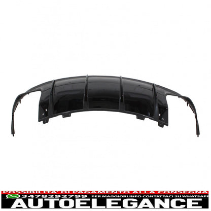 Diffusore d'aria per paraurti posteriore con terminali di scarico adatti per Mercedes Cla W117 X117 Shooting Brake (2013-2018) Facelift Cla45 Look Nero