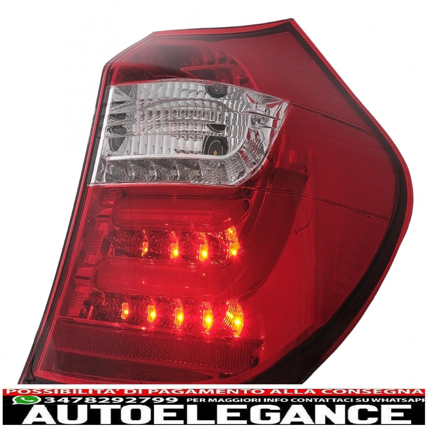 led bar rear lights suitable for bmw 1 series e81 e87 (2004-08.2007) transparent red