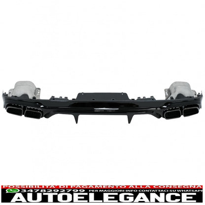diffusore del paraurti posteriore con terminali di scarico neri adatti per mercedes classe e w213 s213 standard (2016-2020) design e63