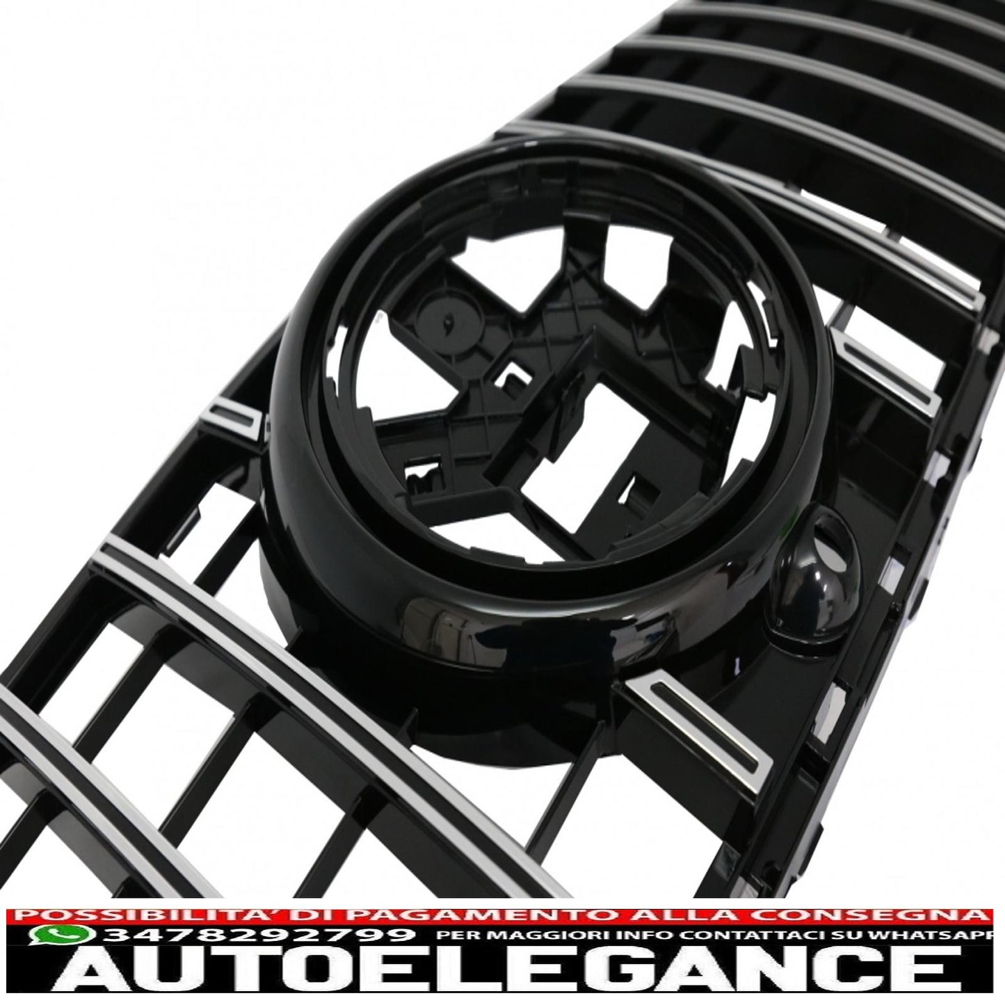 griglia anteriore centrale adatta per mercedes gle suv w167 v167 gle coupe c167 pacchetto sportivo (2019-up) gtr panamericana design nero lucido e cromato