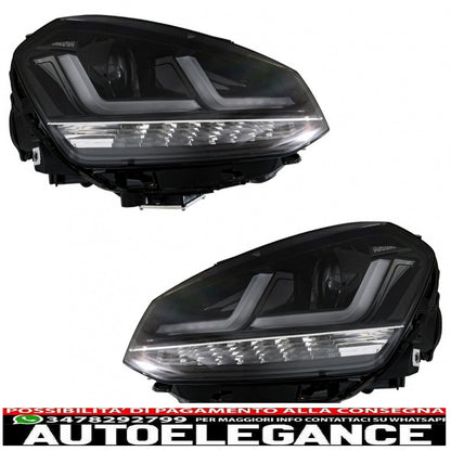osram full led ledriving headlights suitable for vw golf 7 vii (2012-2017) black upgrade for xenon and halogen cars drl