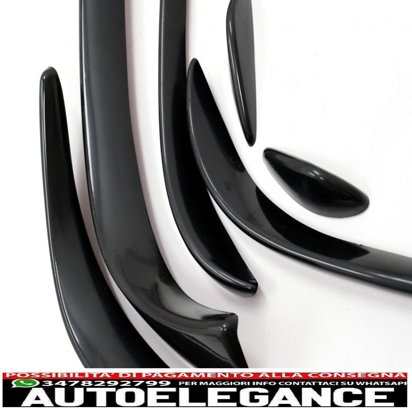 Front Bumper Splitter Wings Flaps Aero Fit For Mercedes C Class W205 S205 C205 A205 (2015-2018) C43 Piano Black Design