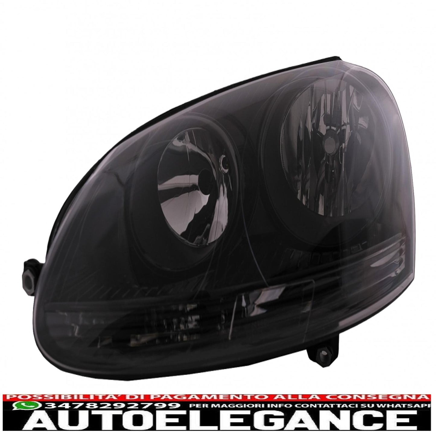 headlights suitable for vw golf 5 v (10.2003-2009) jetta (2005-2010) all black
