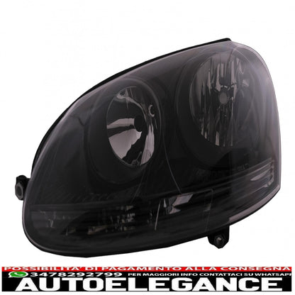 headlights suitable for vw golf 5 v (10.2003-2009) jetta (2005-2010) all black