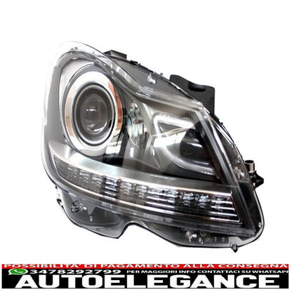 Led drl bi-xenon headlights suitable for mercedes c class w204 restyling (2011-2014)