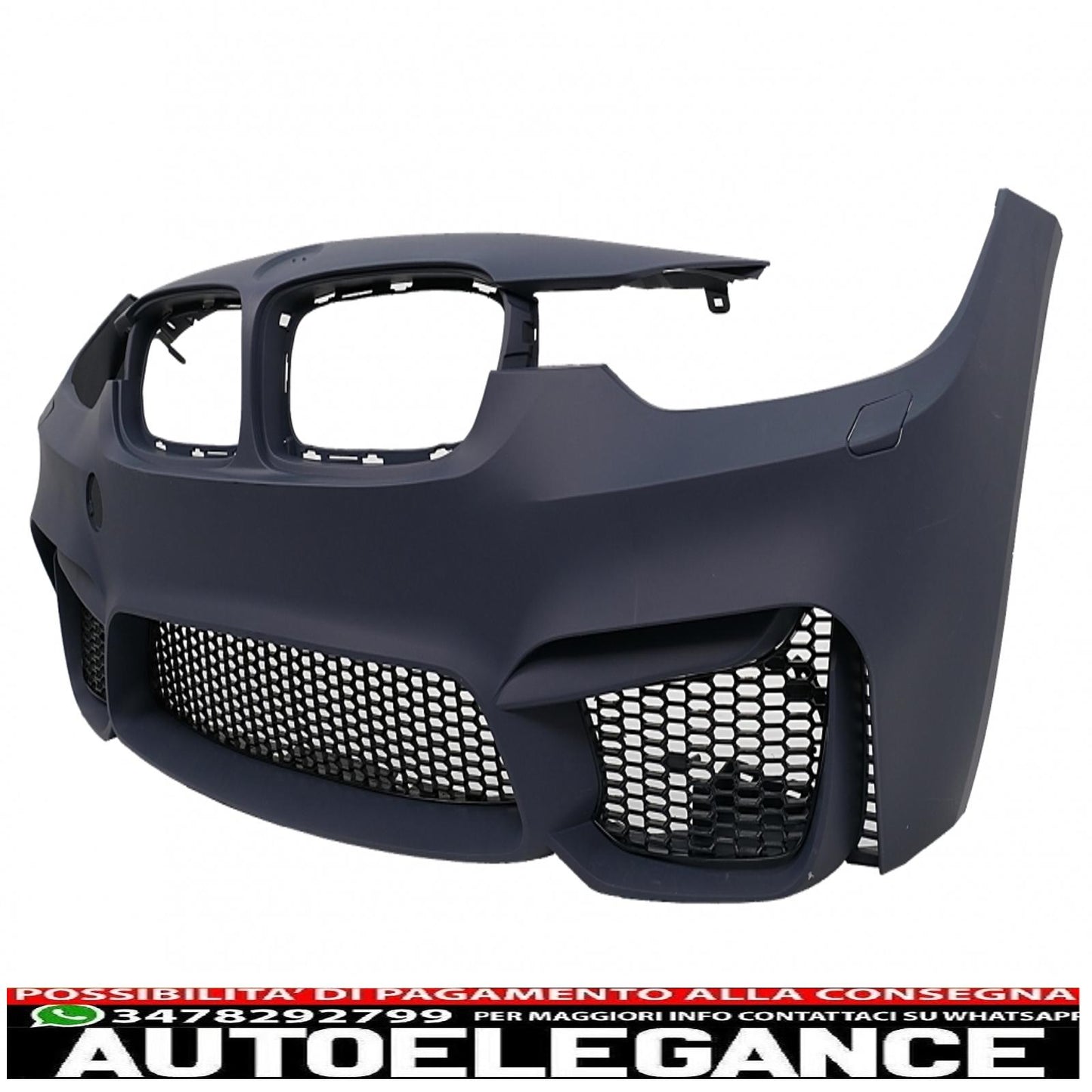 paraurti anteriore adatto per bmw serie 3 f30 f31 (2011-2019) con fendinebbia e minigonne laterali design m3