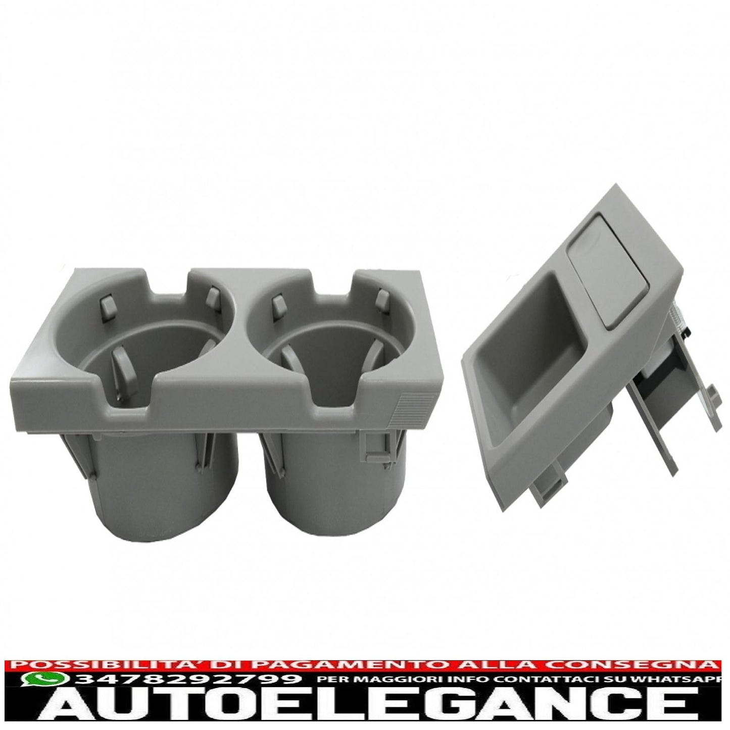 cup holder and coin holder suitable for bmw 3 series e46 (1998-2005) grey