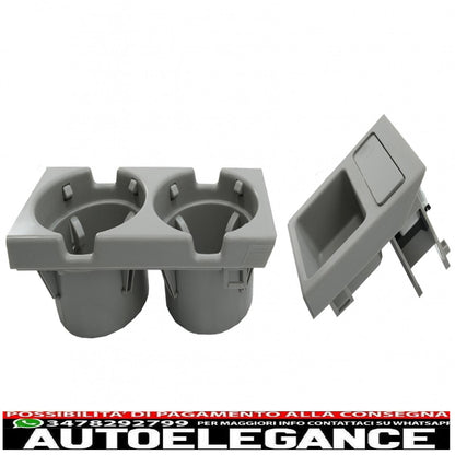 cup holder and coin holder suitable for bmw 3 series e46 (1998-2005) grey