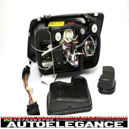 led angel eye headlights suitable for vw bora (09.1998-07.2005) 2 black halo rims 