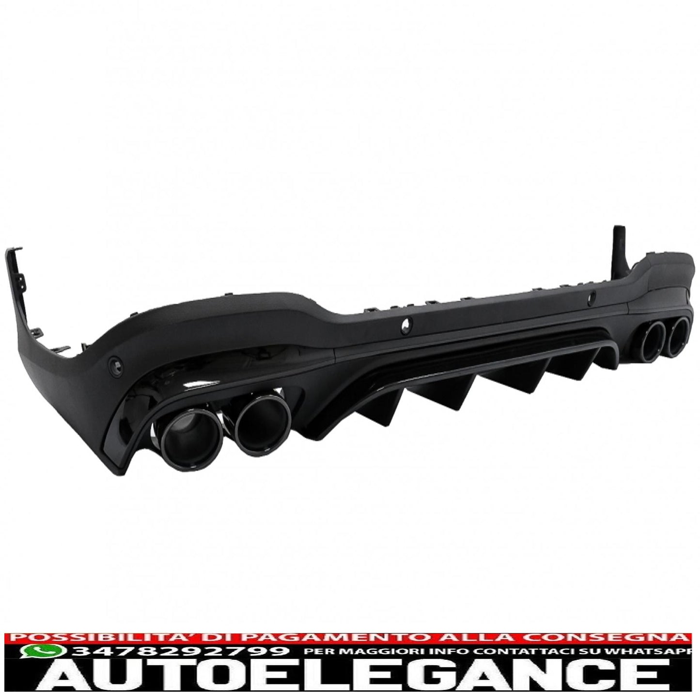 Rear diffuser with black exhaust tips suitable for mercedes glc suv x253 facelift (2020-) glc43 design night package 