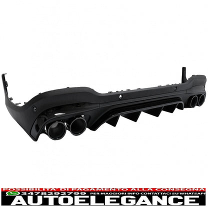 Rear diffuser with black exhaust tips suitable for mercedes glc suv x253 facelift (2020-) glc43 design night package 