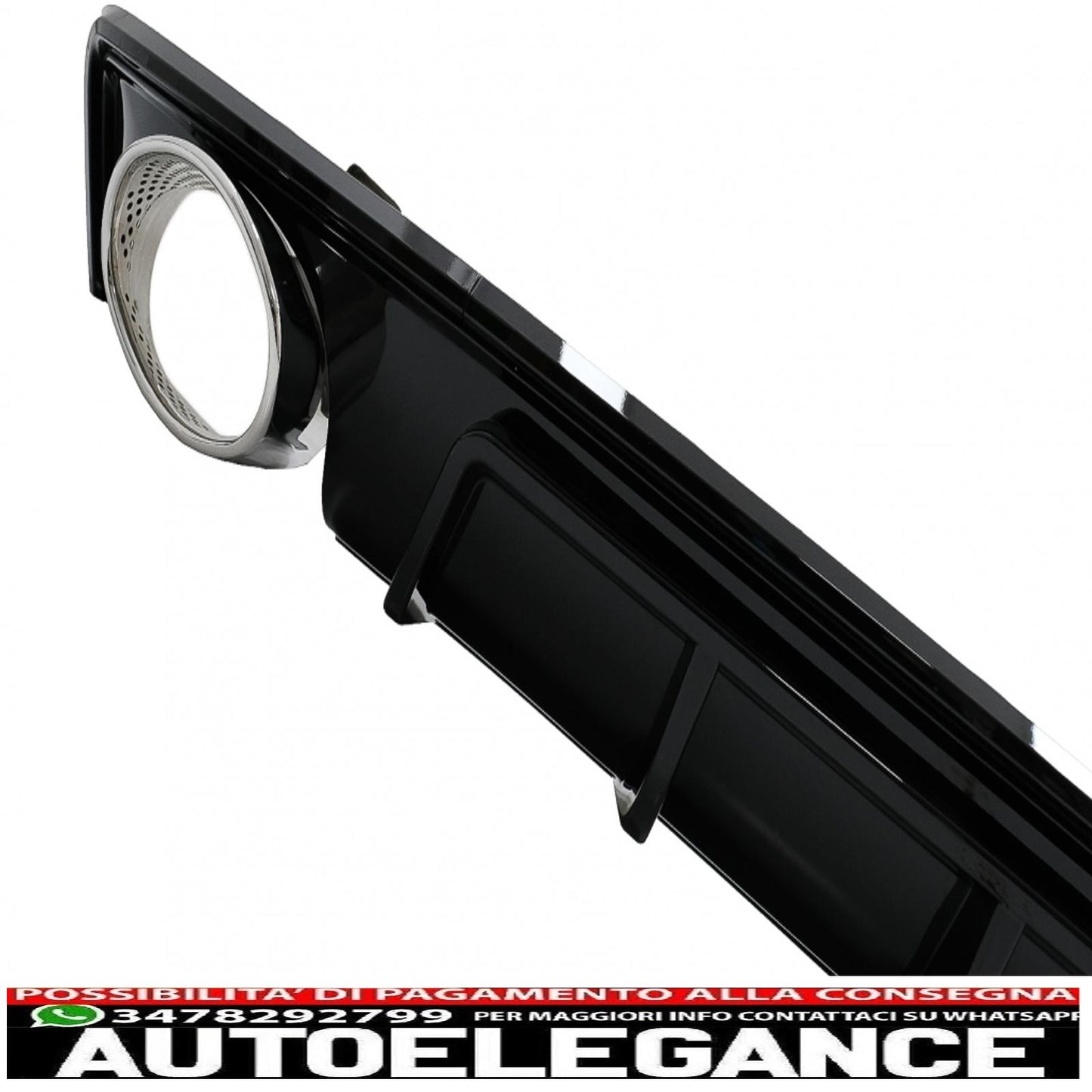 Diffusore e terminali di scarico per paraurti posteriore adatti per audi a6 c8 4k avant berlina (2018-up) rs6 design pianoforte nero