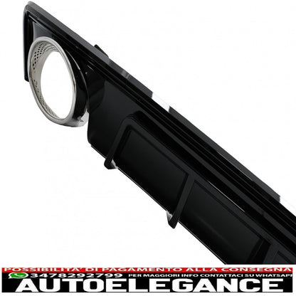 Diffusore e terminali di scarico per paraurti posteriore adatti per audi a6 c8 4k avant berlina (2018-up) rs6 design pianoforte nero