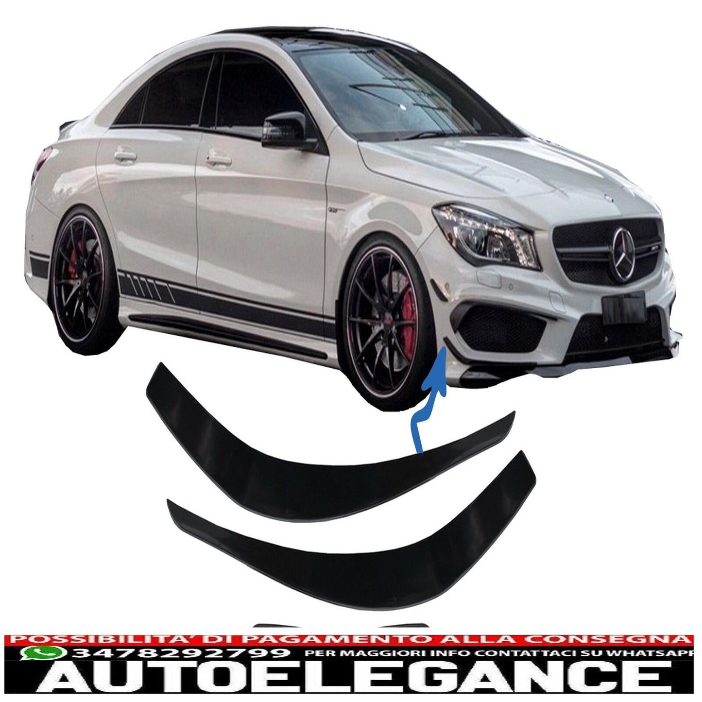 Bumper Splitter Spoiler Mercedes CLA W117 C117 X117 CLA45 Design 